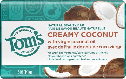 Tom's of Maine creamy coconut bar closeup lather highlights fragrance