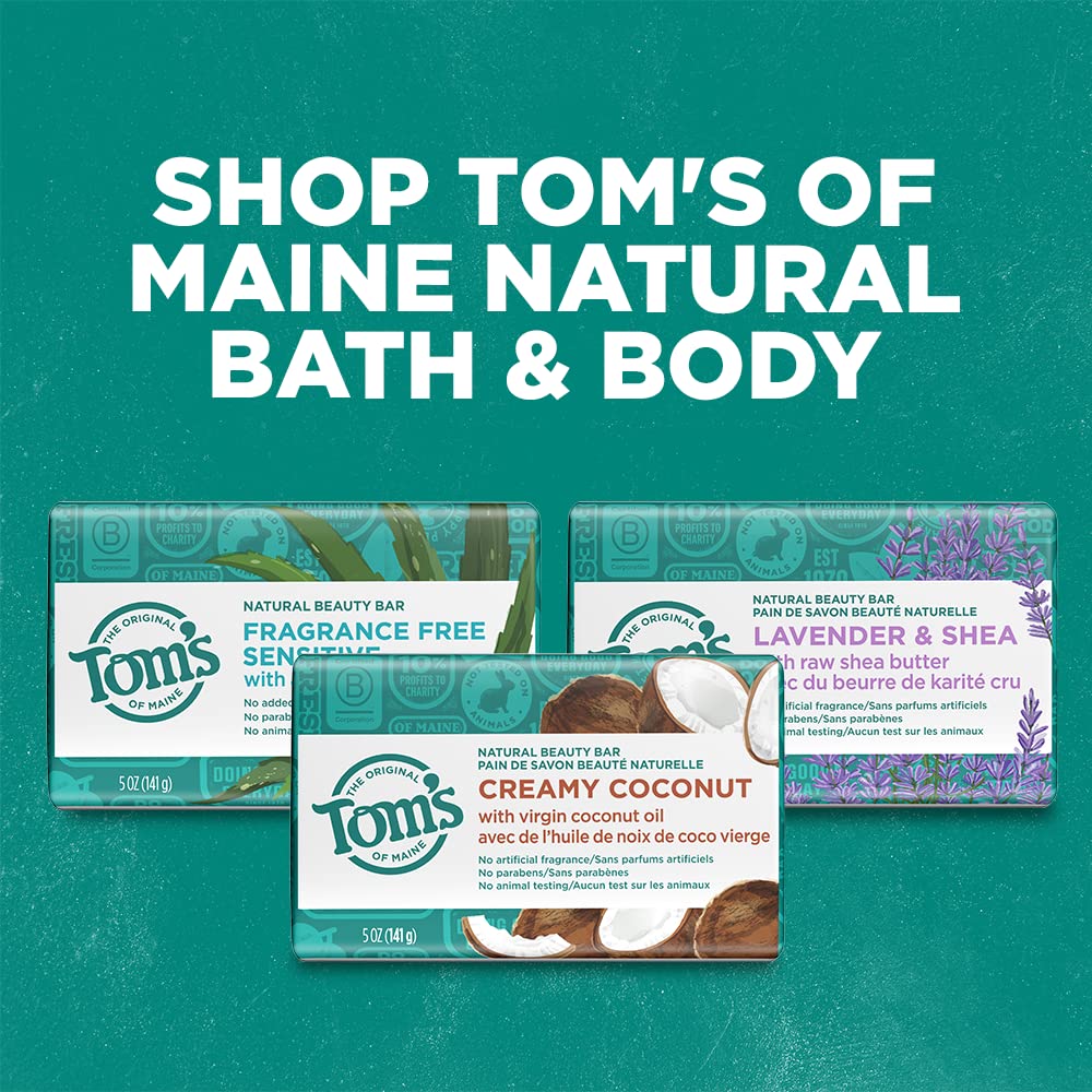 Tom's of Maine fragrance-free-label highlights sensitive-skin friendly formula.