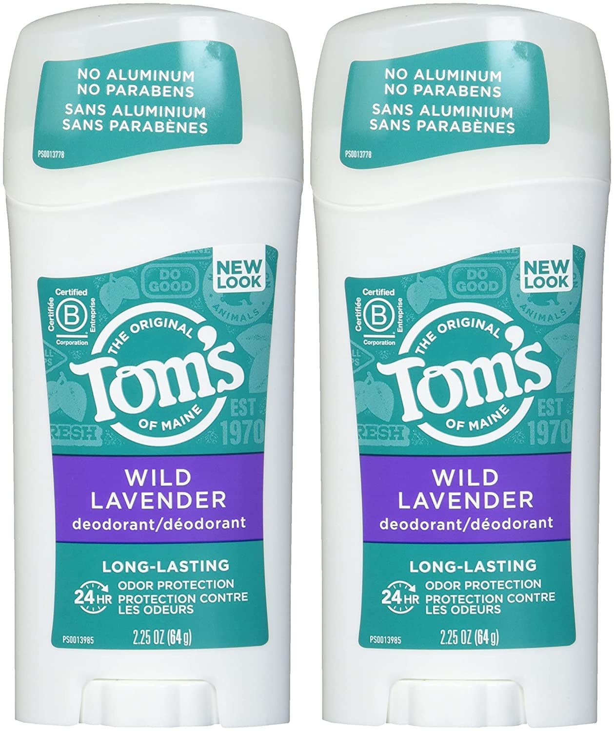 Tom's of Maine lavender deodorant stick front view with natural lavender scent