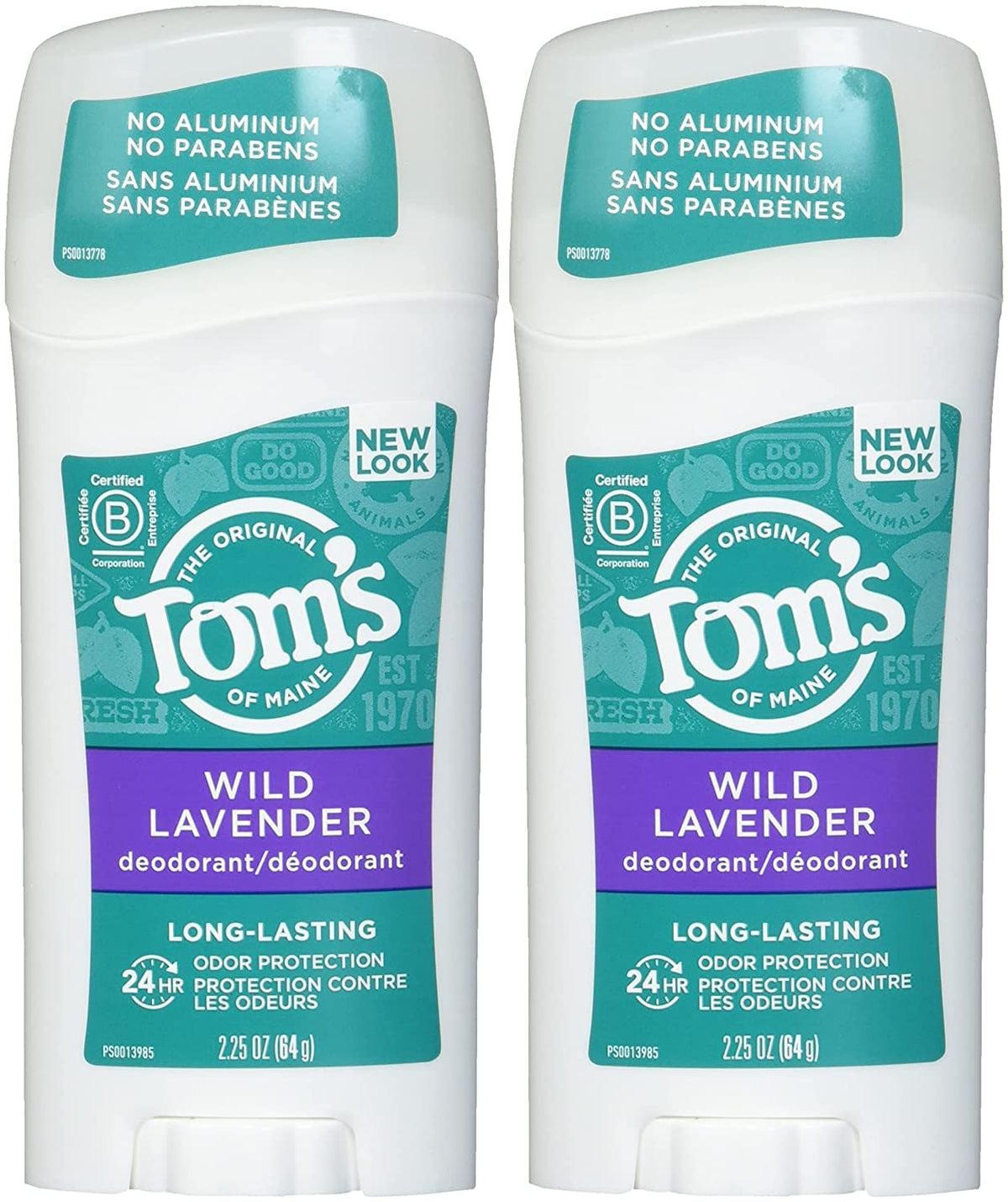 Tom's of Maine lavender deodorant stick front view with natural lavender scent
