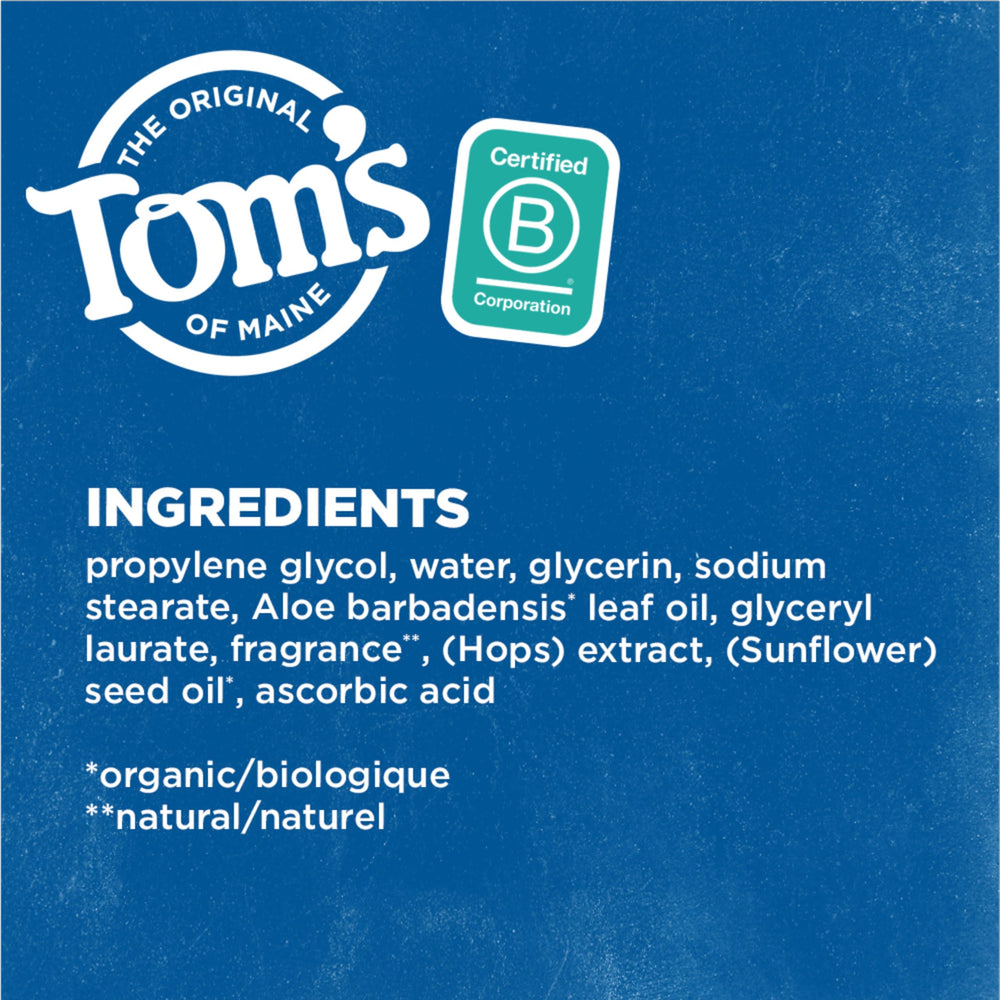 Application shot of Tom's of Maine Mountain Spring deodorant for daily freshness