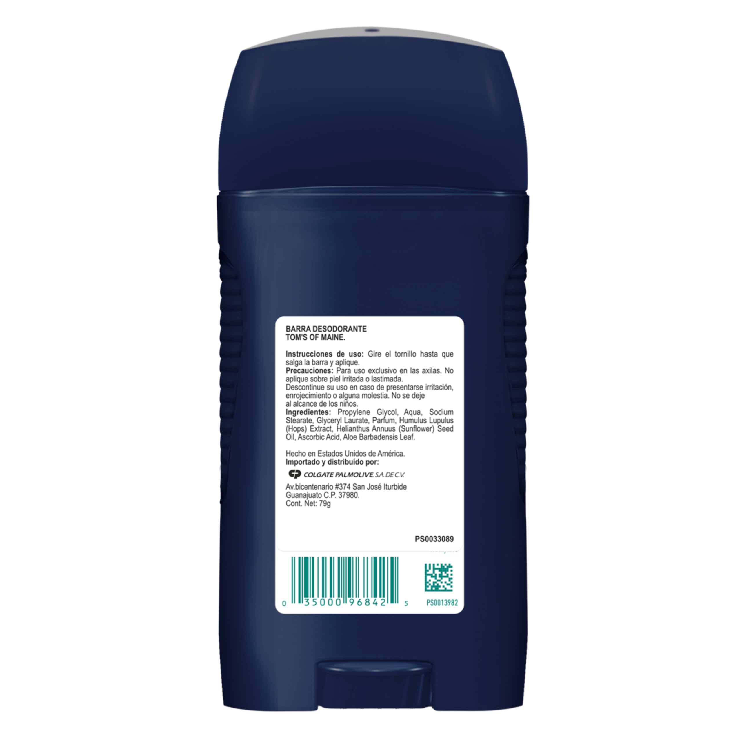 Eco-commitment tag on Tom's of Maine Mountain Spring deodorant packaging