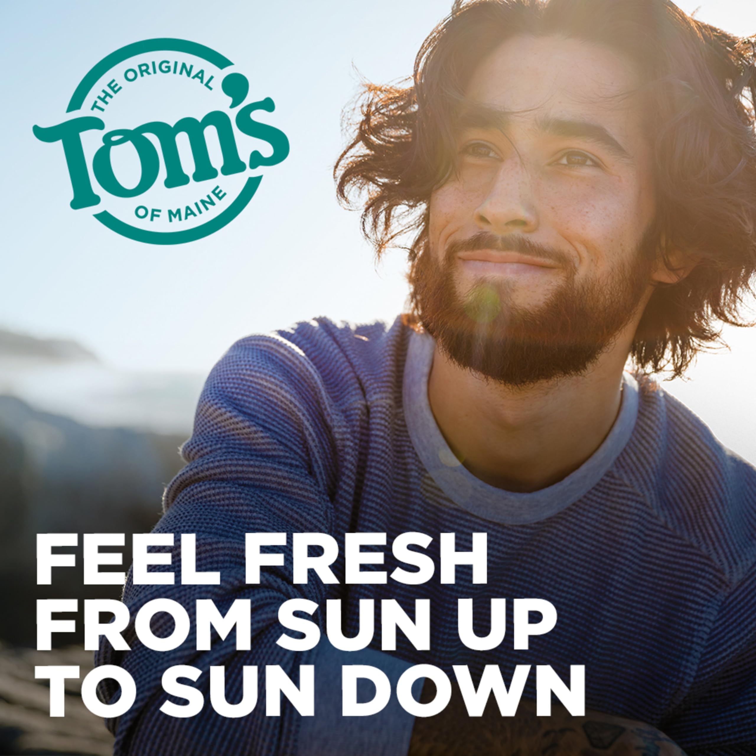 Tom's of Maine Mountain Spring deodorant stick close-up with natural scent