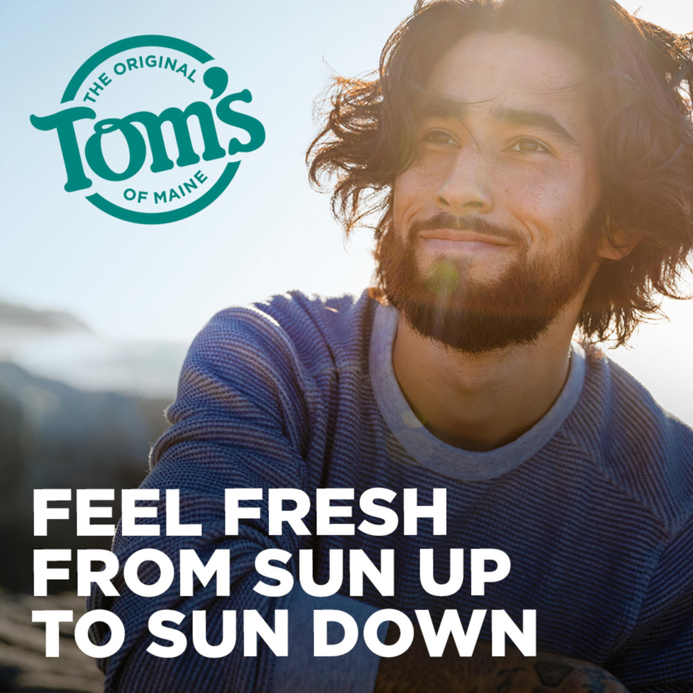 Tom's of Maine Mountain Spring deodorant stick close-up with natural scent