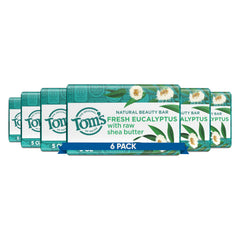 Tom's of Maine moisturizing bar Fresh Eucalyptus six-pack for a gentle cleanse and refreshing scent.