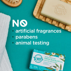 Tom's of Maine moisturizing bar argan oil ingredient for velvety skin softness after shower.