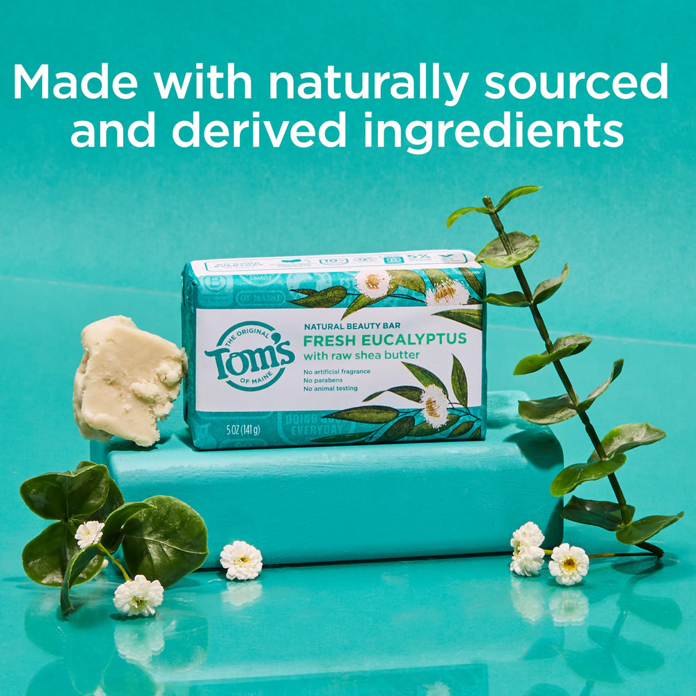 Tom's of Maine moisturizing bar coconut oil ingredient for nourishing skin and natural moisture.