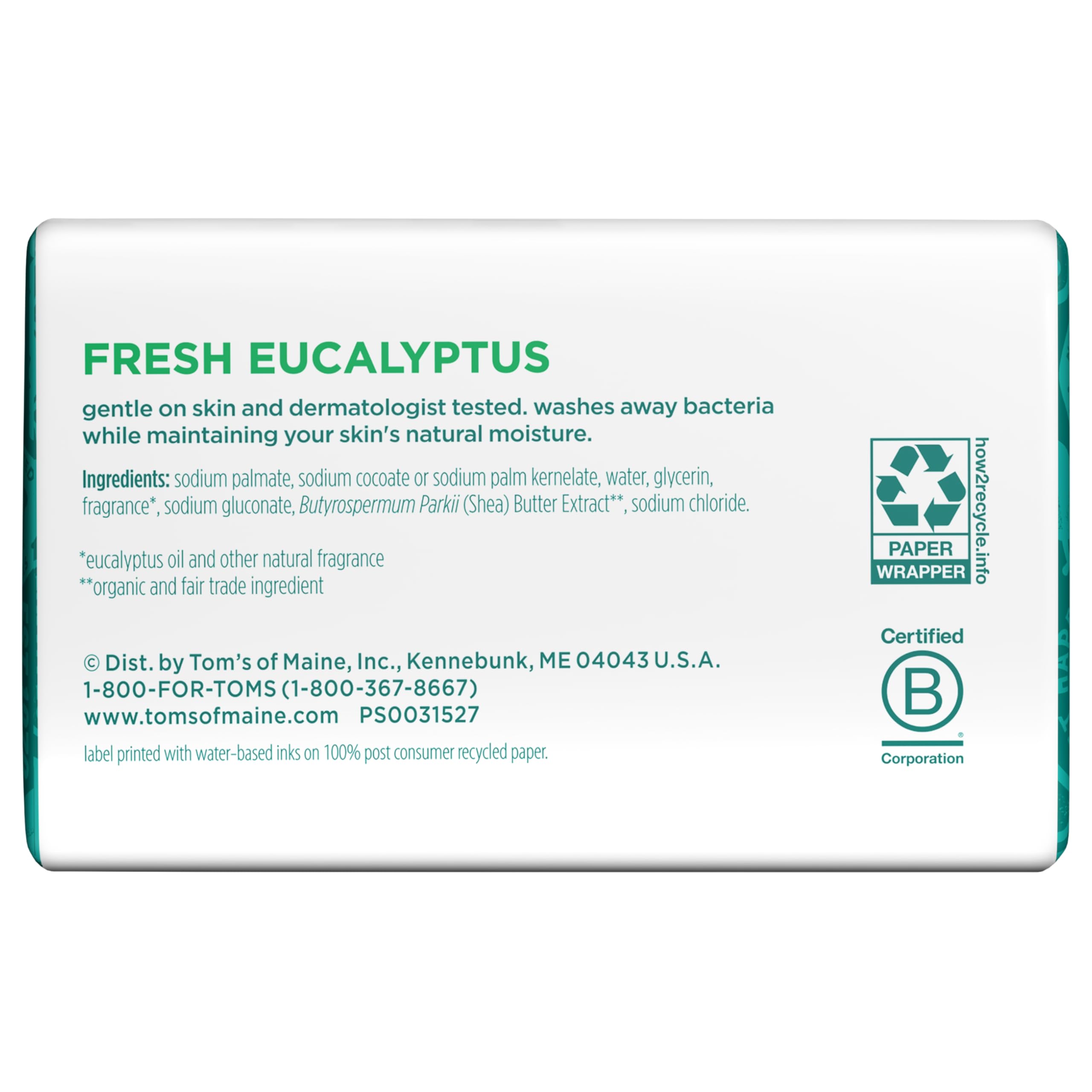 Tom's of Maine moisturizing bar enhances daily skincare routine with botanical moisture.
