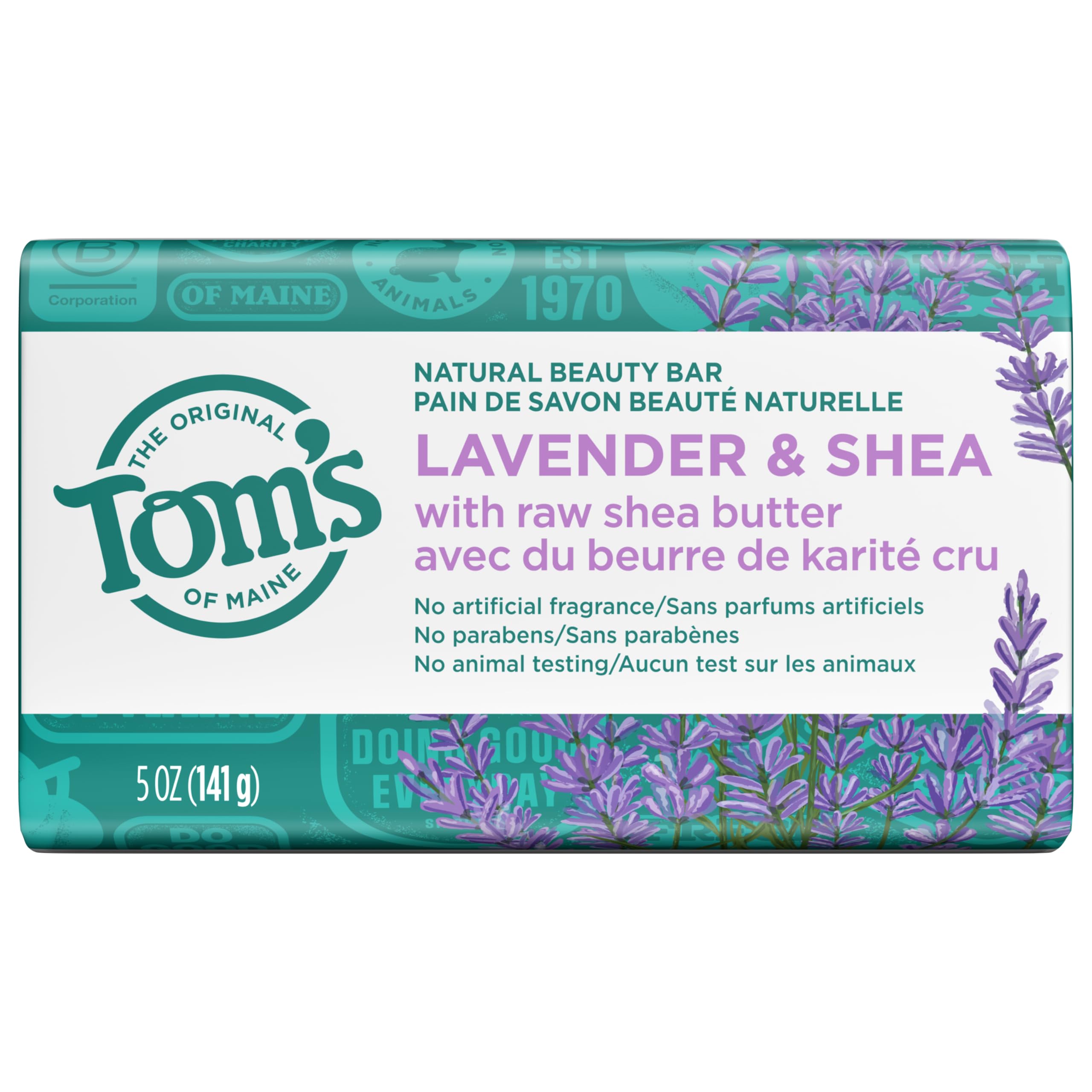 Tom's of Maine 5-ounce bars shown in compact, convenient size