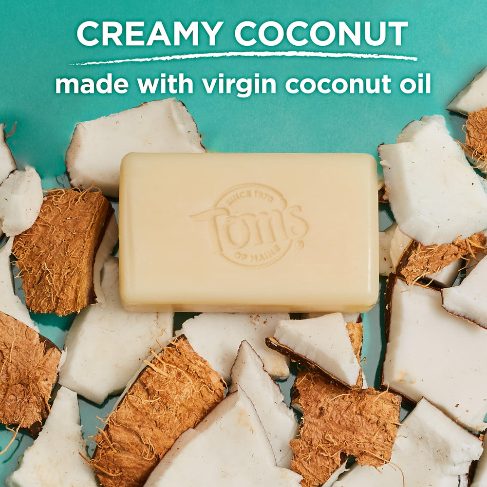 Tom's of Maine beauty bar soap Creamy Coconut hand-lather demonstration.