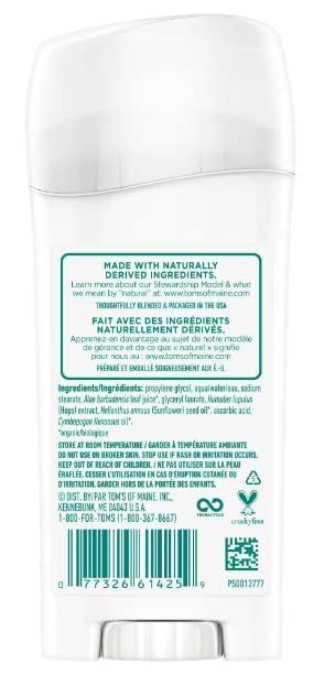 Tom's of Maine Natural Care Unscented Deodorant Stick in use conveying long-lasting odor protection for sensitive skin