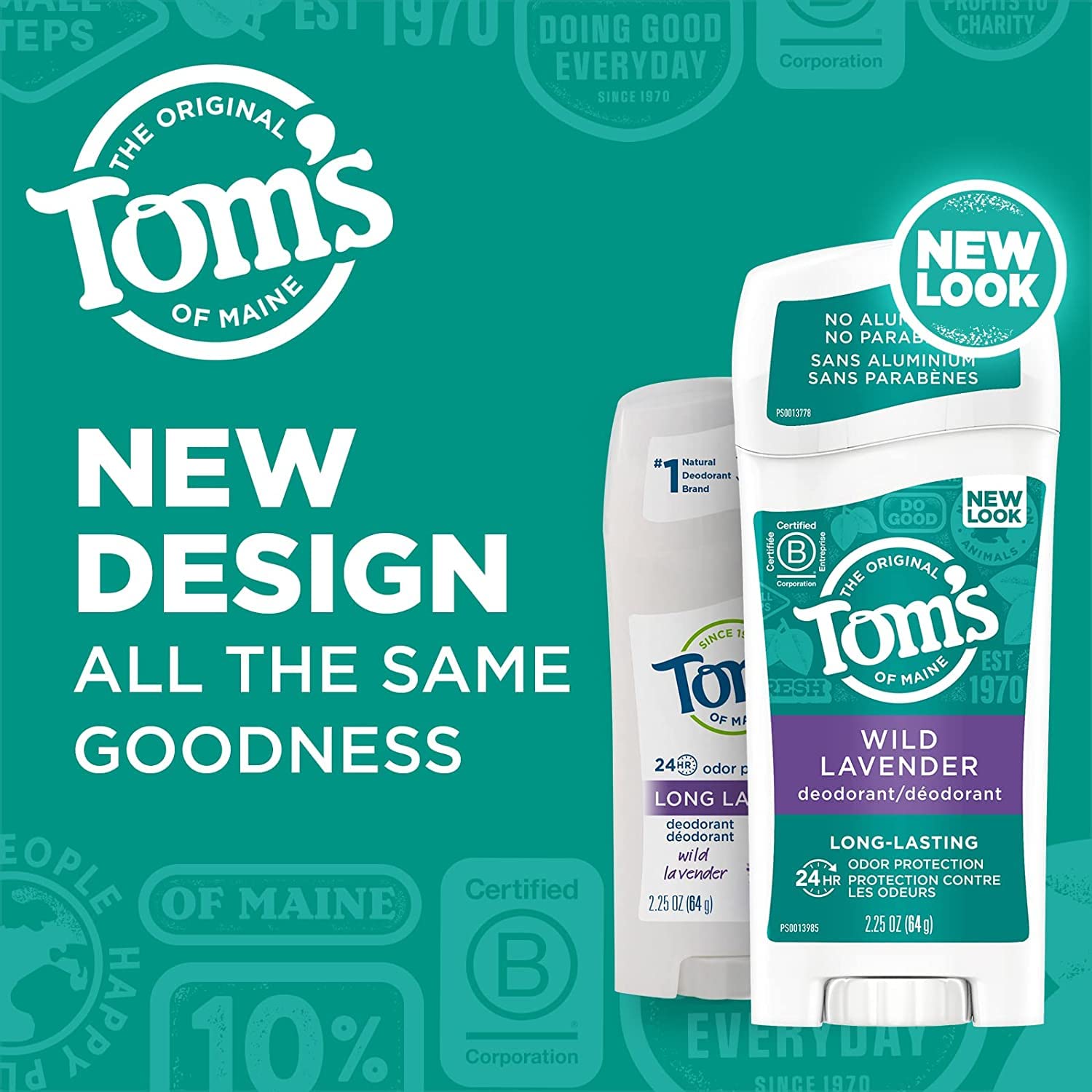 Pack of two Tom's of Maine lavender deodorant for value and convenience