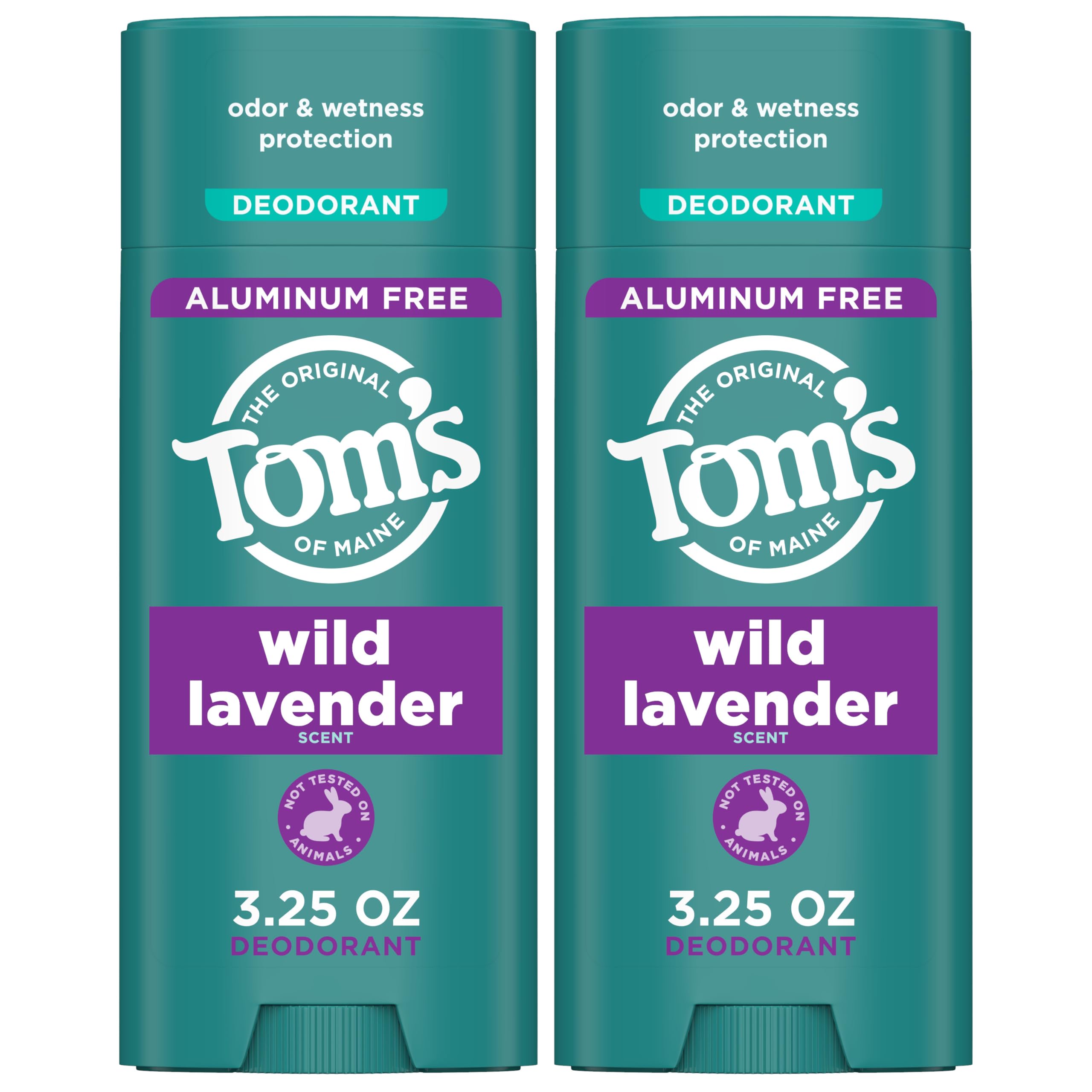 Tom's of Maine Wild Lavender deodorant stick application delivers a smooth glide and clear wear.