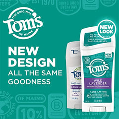 Close-up of Tom's of Maine Wild Lavender deodorant stick highlighting natural scent.