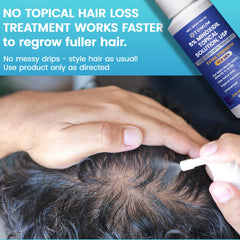 TOMUM 5-percent minoxidil close-up indicating clinically studied strength