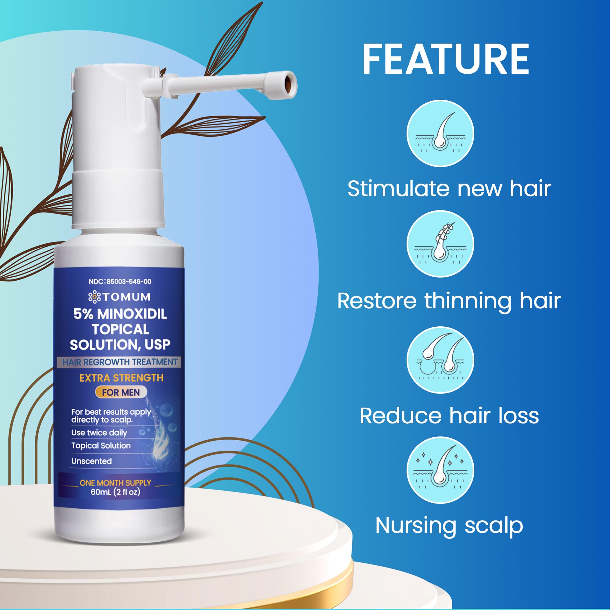 TOMUM hair regrowth preview suggesting a fuller, thicker look