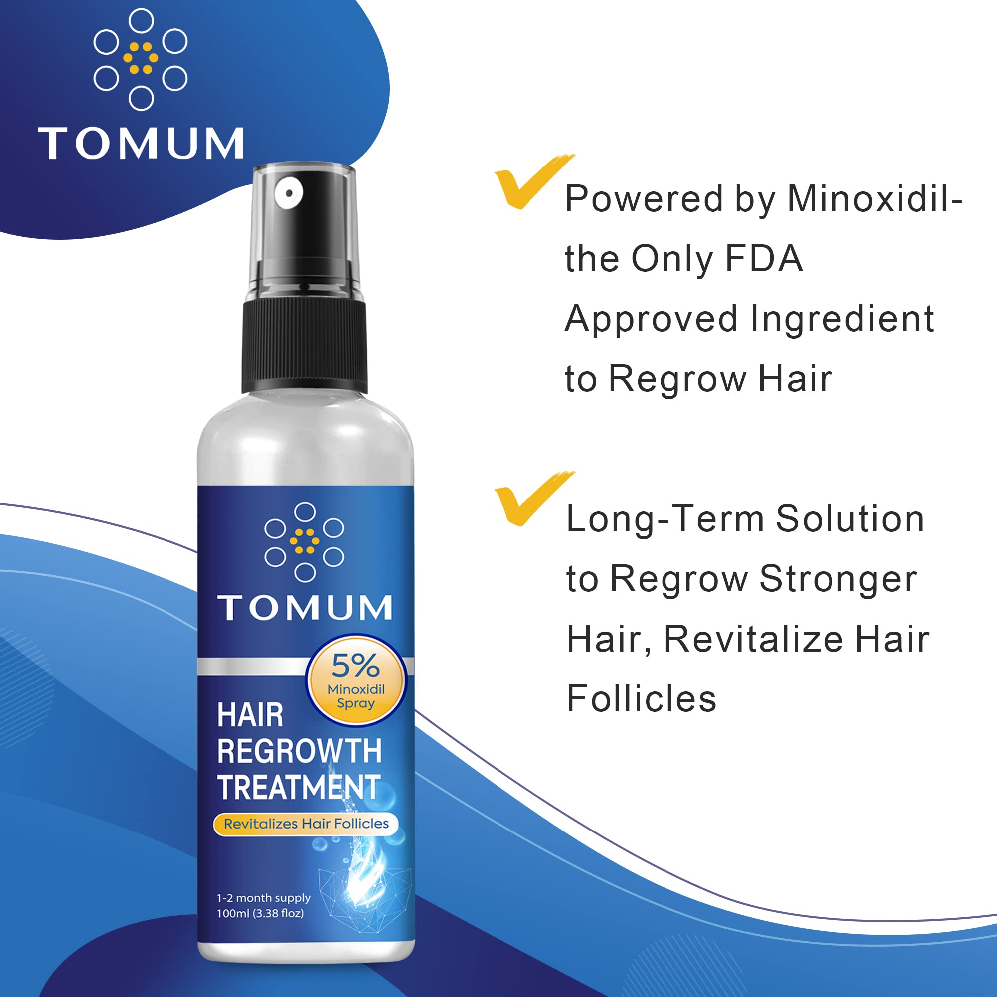 TOMUM Minoxidil spray scalp jet demonstrates precise dosing for consistent results