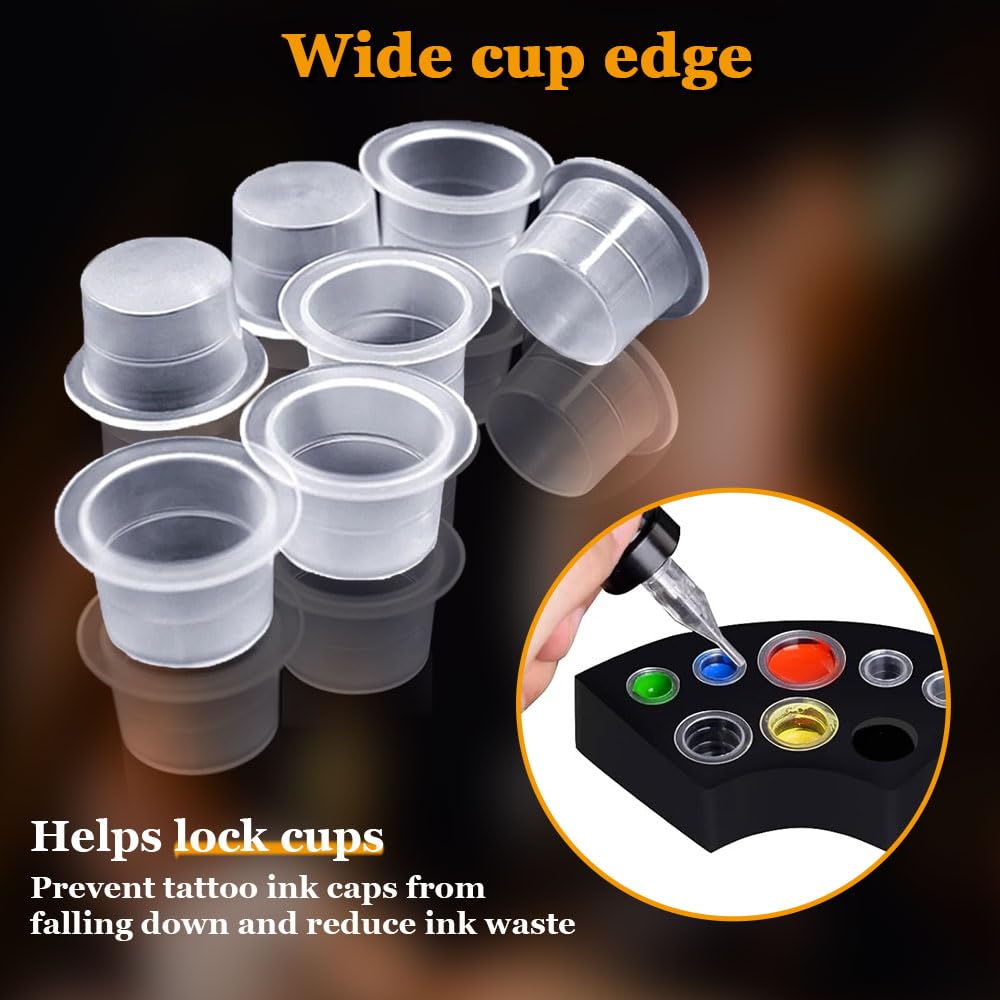 Tonbao wide cup edge design helps prevent overflow during tattooing.