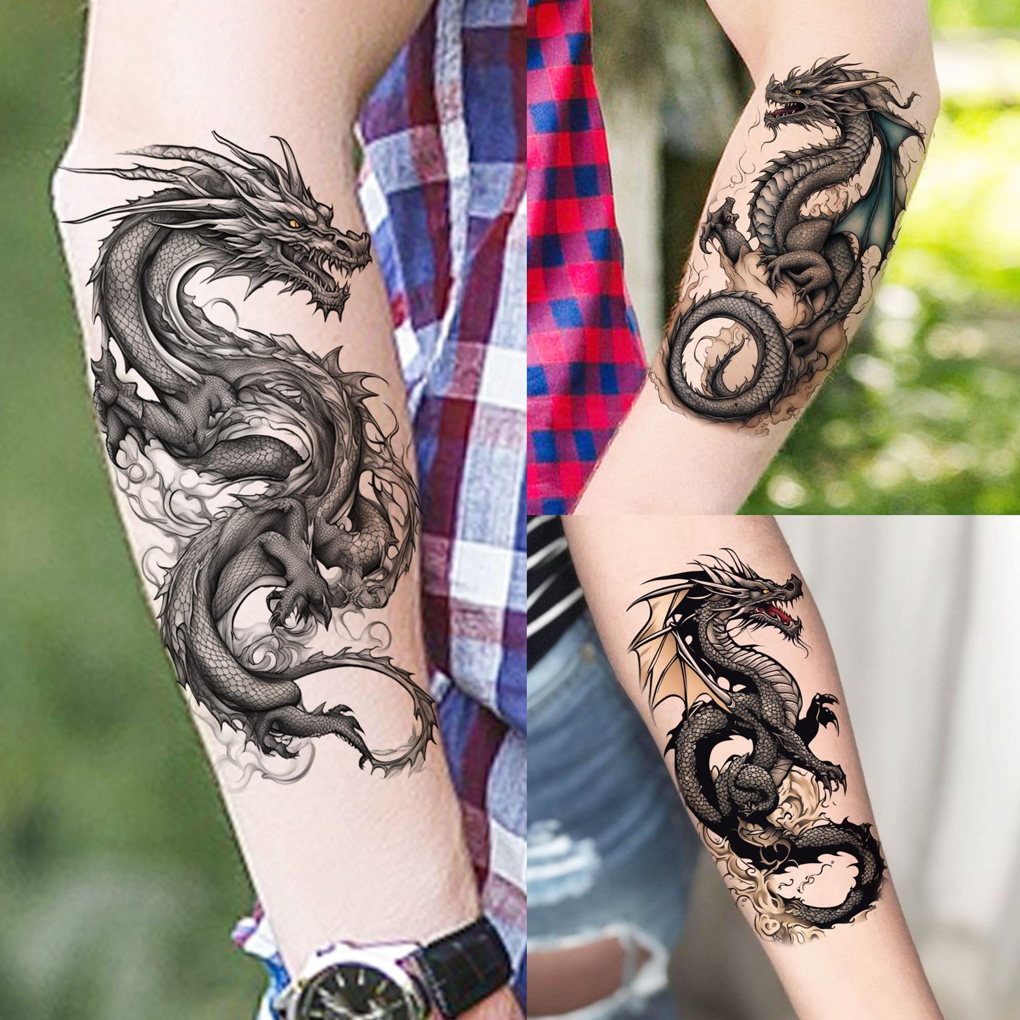 Toneoldshu loong half-arm sleeve tattoo ready for dramatic arm art