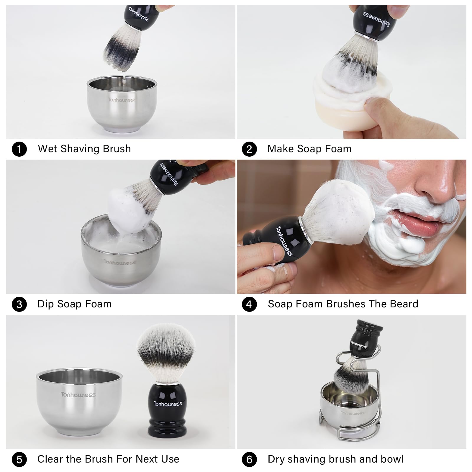 Tonhawness shaving soap block delivers creamy lather for a close, comfortable shave