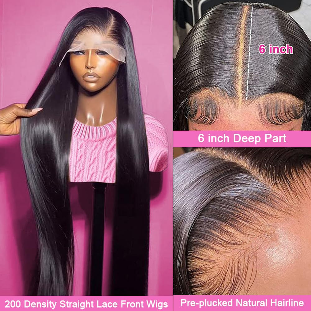 TONHONK 13x6 HD lace front close-up reveals detailed lace for natural look.