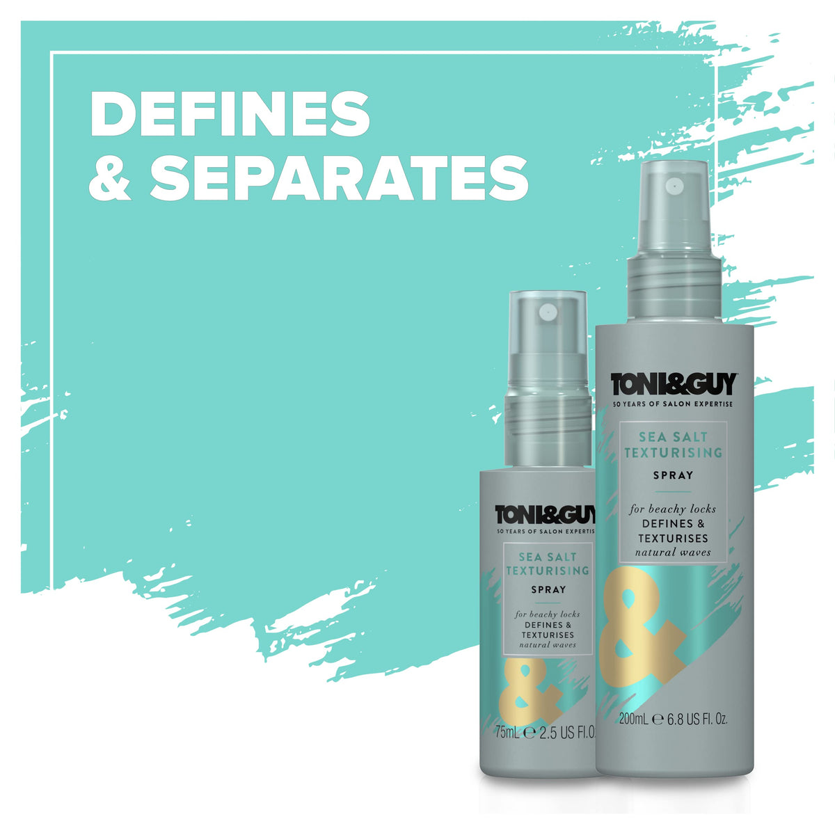 TONI&GUY Casual Sea Salt Spray bottle adds texture for beachy style