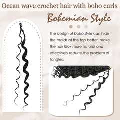 Toniola Ocean Wave Crochet Hair 8 packs ensure full, fluffy crochet styles.