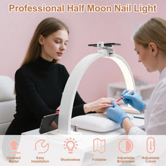 TONYFUL Half Moon Light in folded compact form, showcasing portable setup for small spaces.