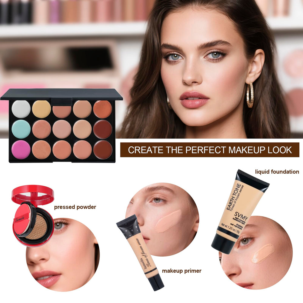 TooAemiS makeup kit close-up foundation and concealer selection for flawless base