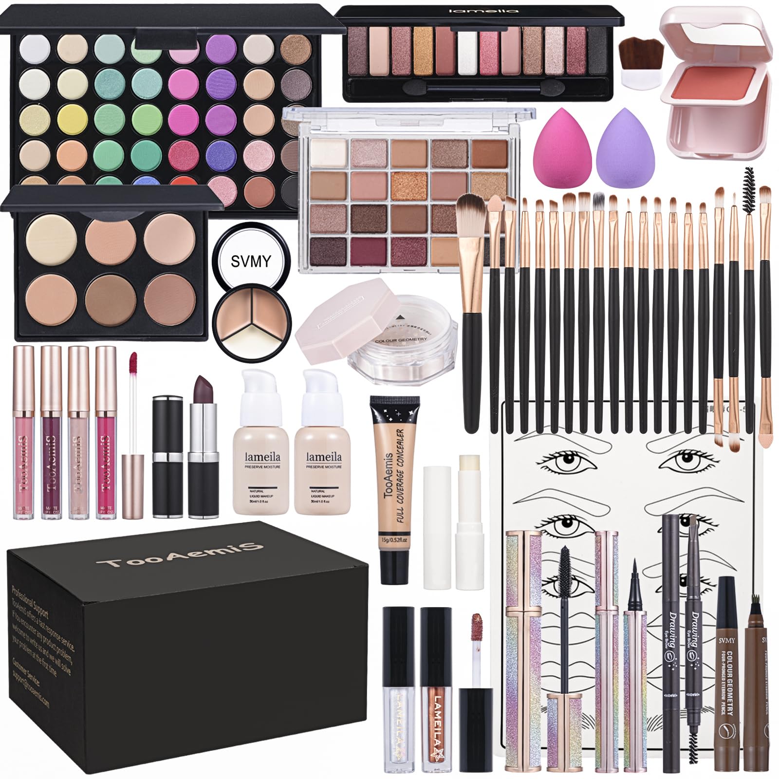 TooAemiS eyeshadow palette with 16 colors for versatile day-to-night looks