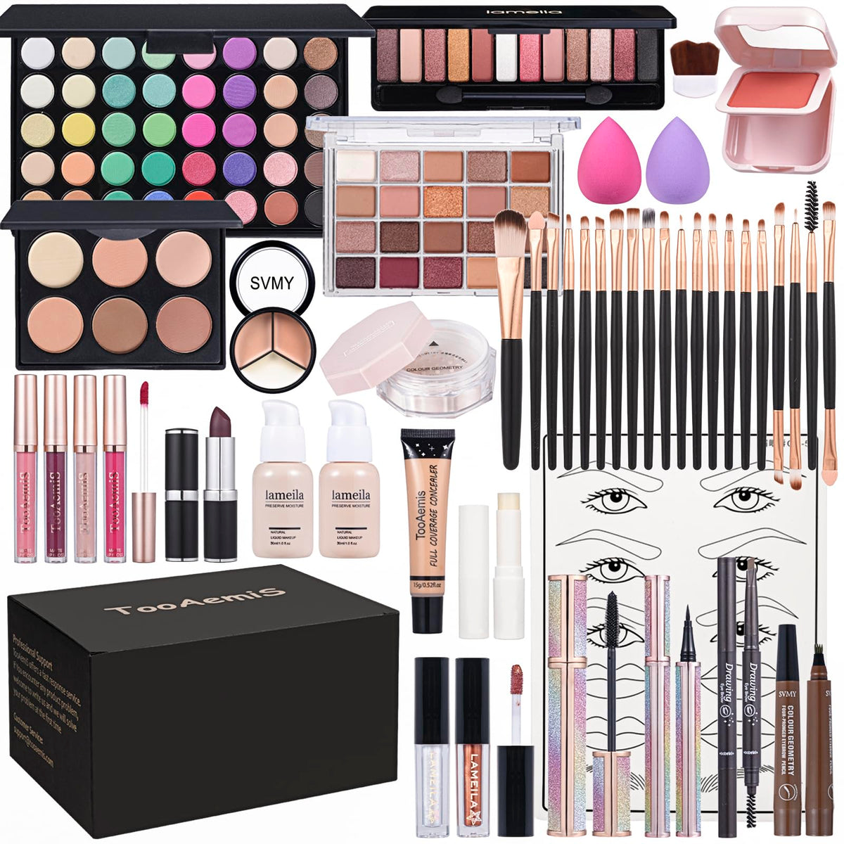 TooAemiS eyeshadow palette with 16 colors for versatile day-to-night looks