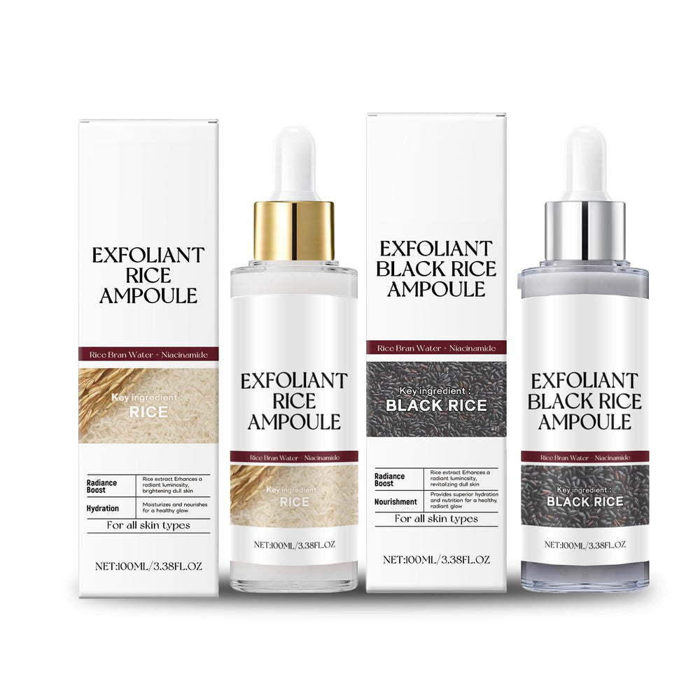 TooAemiS Rice Exfoliating Ampoule Set packshot shows dual-action exfoliation