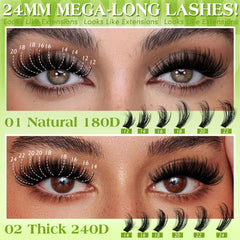 TOOCHUNAG 3D fluffy cluster lashes provide natural-looking depth and wispy effect.