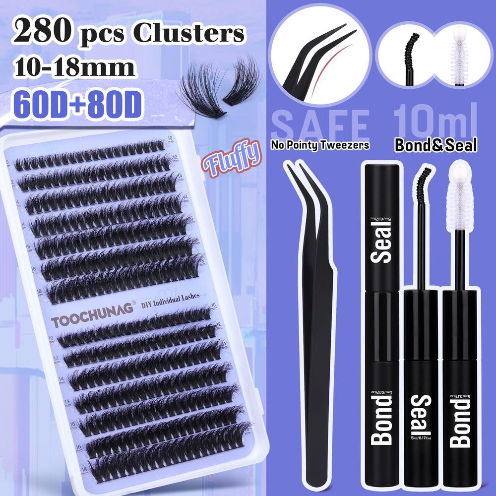 TOOCHUNAG blunt-tip tweezers provide precise lash placement.