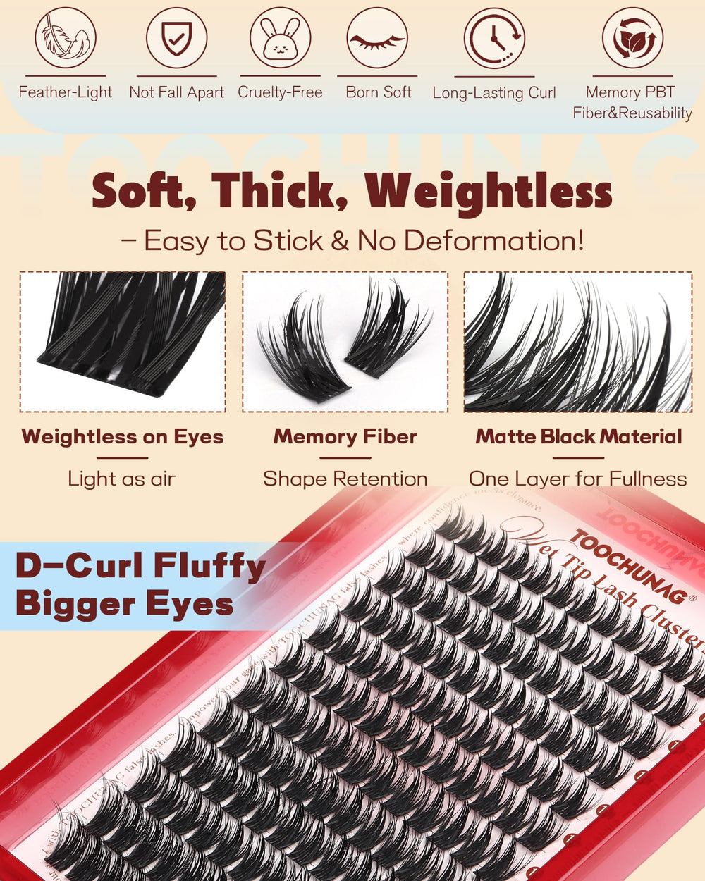 TOOCHUNAG customize eyelash extension style with mixed lengths