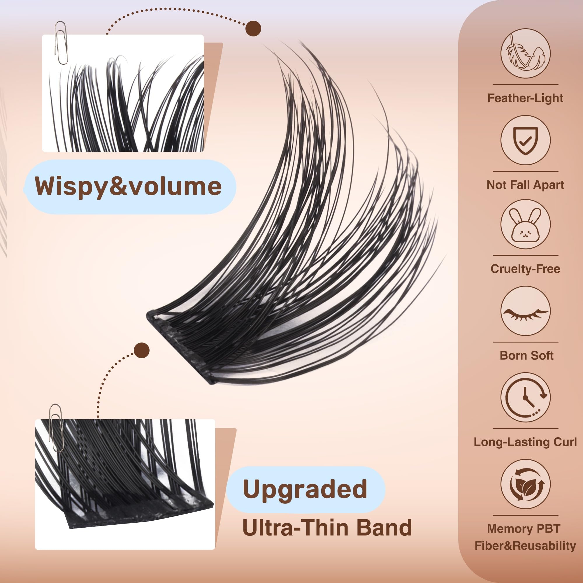 TOOCHUNAG D-curly lashes close-up showing fluffy volume and definition.