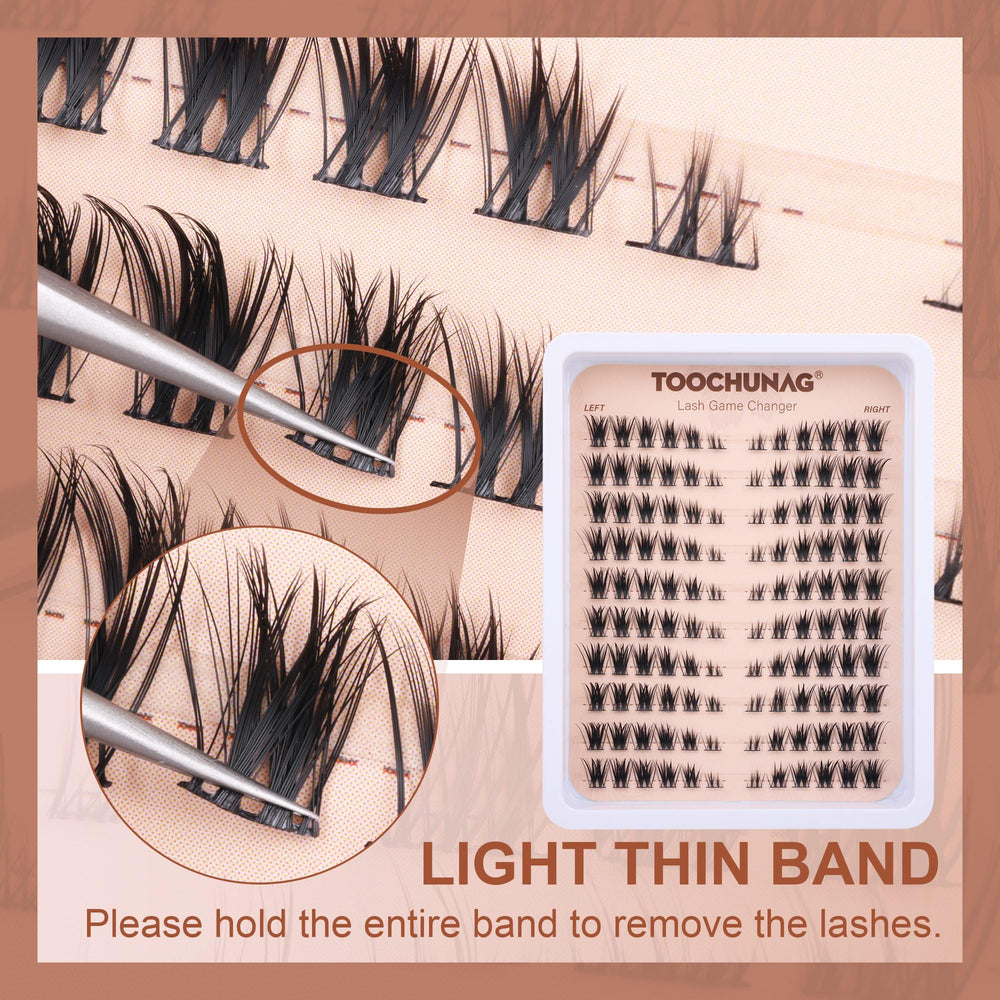 TOOCHUNAG DIY lash extension clusters for quick cat-eye application