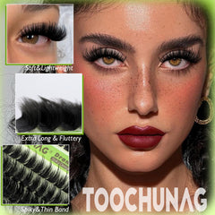 TOOCHUNAG lash bond and seal included for secure long-lasting lash extensions.
