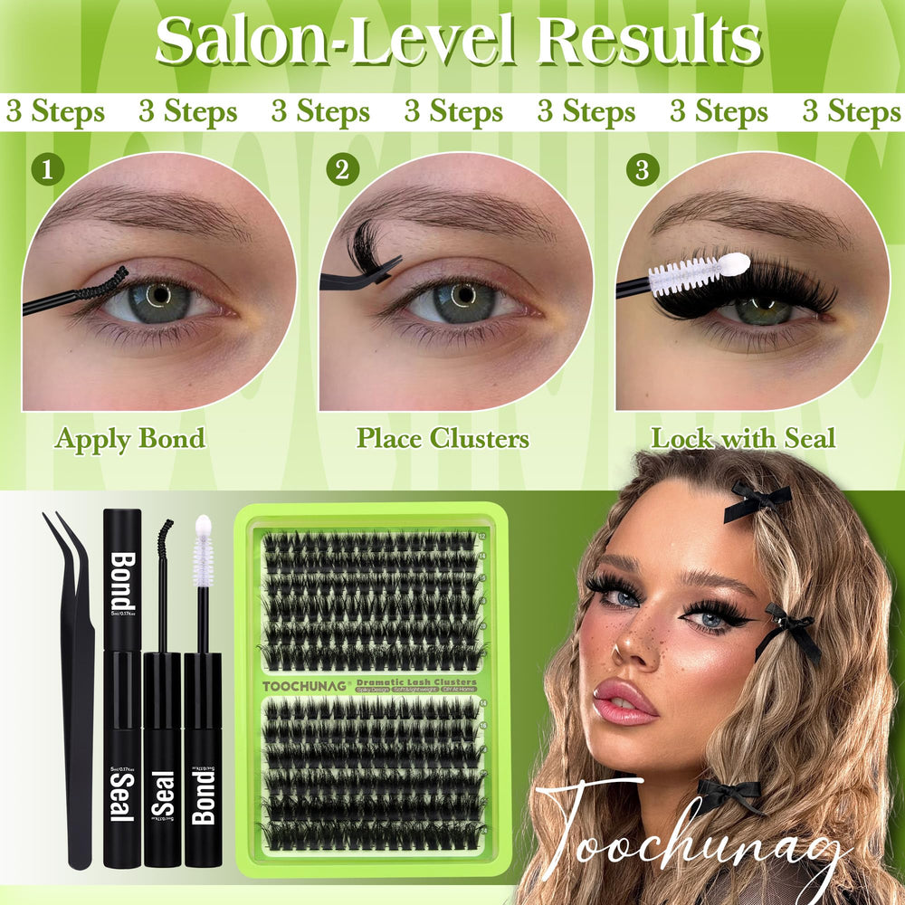 TOOCHUNAG matte black synthetic lashes deliver featherlight comfort and secure wear.