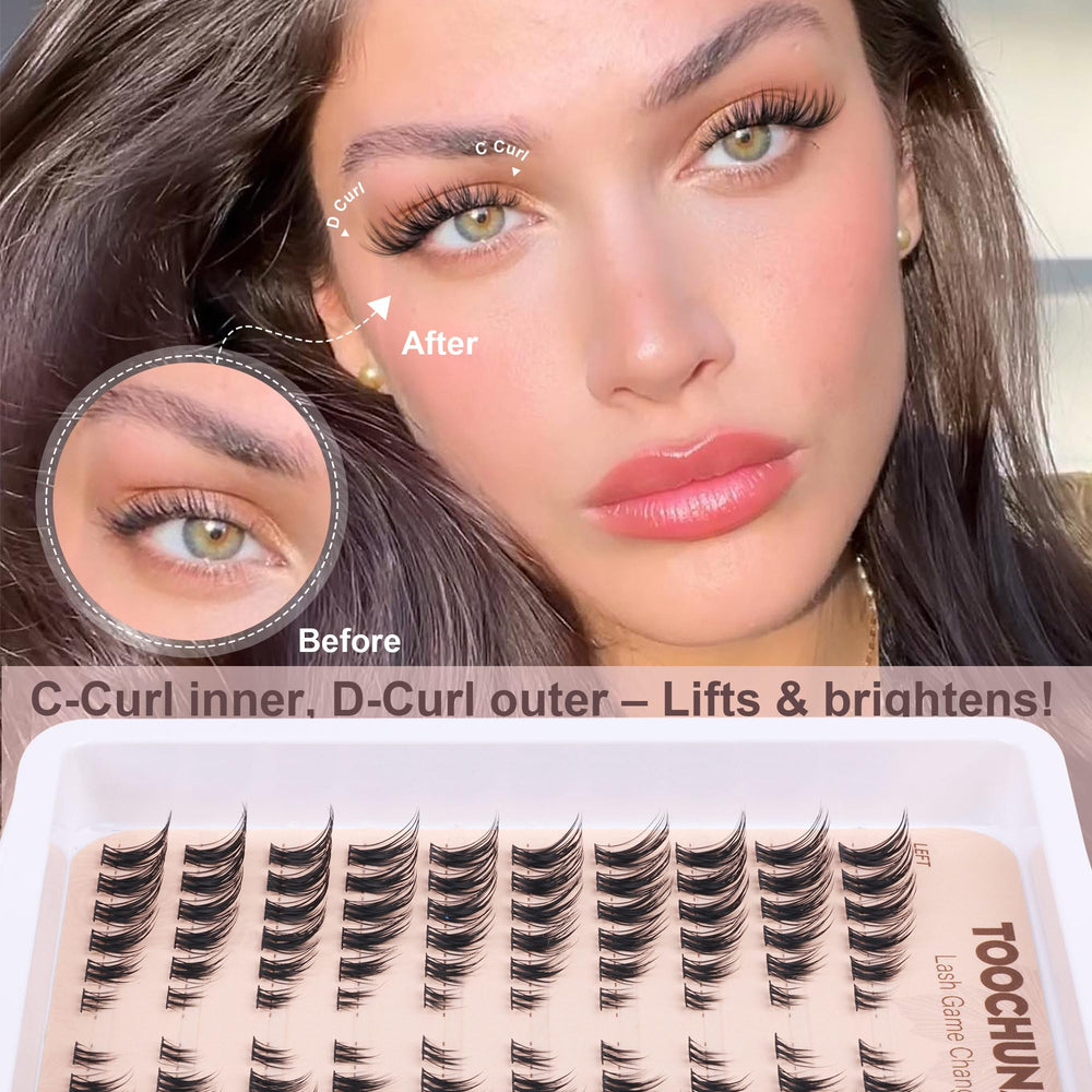 TOOCHUNAG wispy cluster lashes for natural density and depth