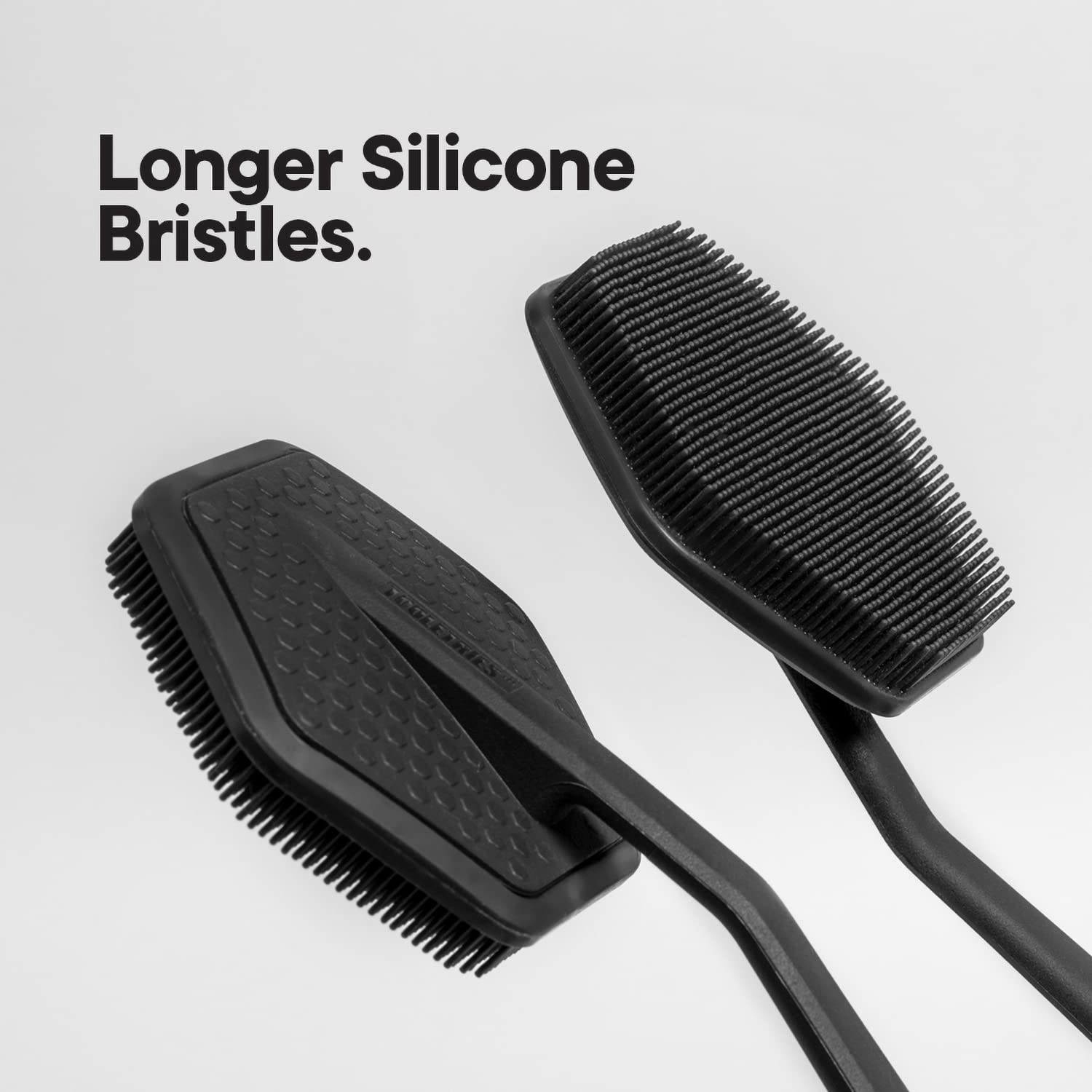 TOOLETRIES long-handle back scrubber extended reach to hard-to-reach areas.