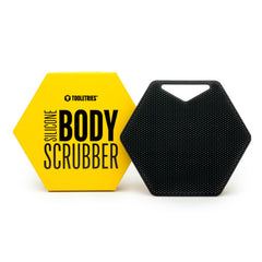 TOOLETRIES Body Scrubber close-up shows charcoal-bristles for deep exfoliation and refreshed skin