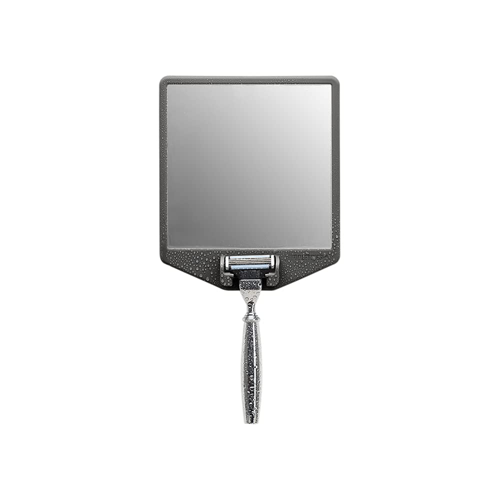 TOOLETRIES Joseph shower mirror with silicone-grip securely adheres to glass for a steady shave