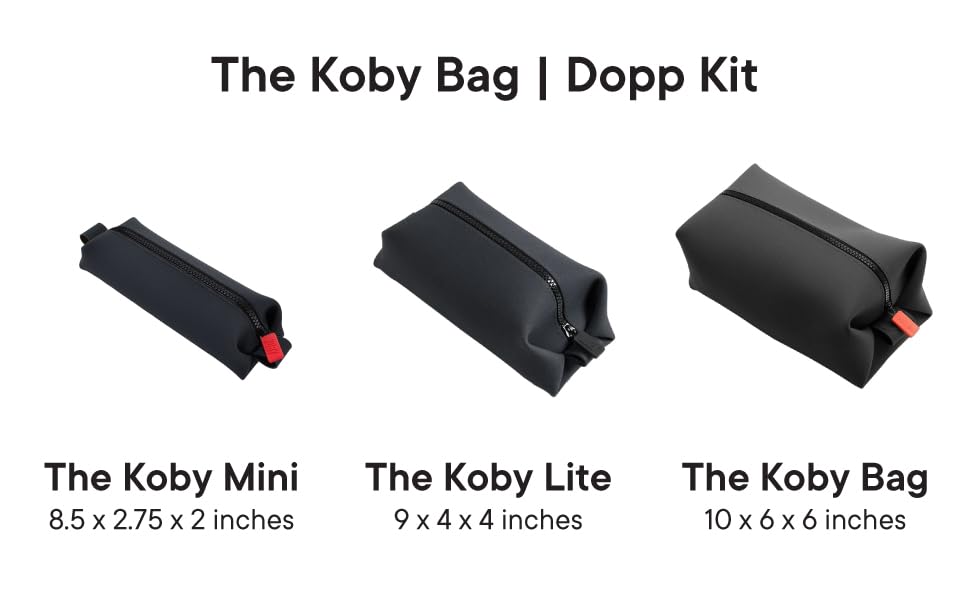 TOOLETRIES Koby Lite Dopp Kit packed in a travel bag for a weekend trip