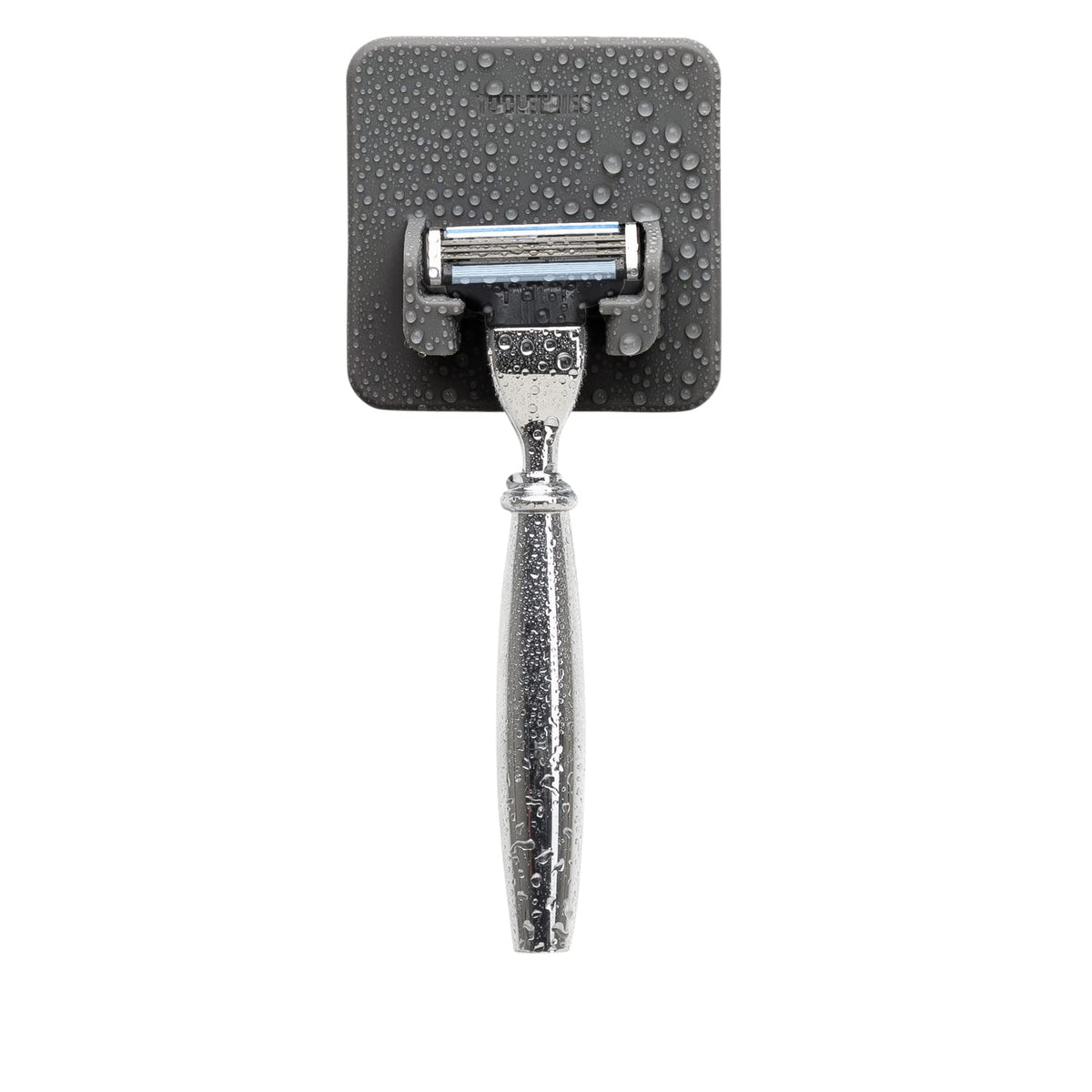 TOOLETRIES Mason Razor Holder front view shows secure silicone grip on a bathroom surface