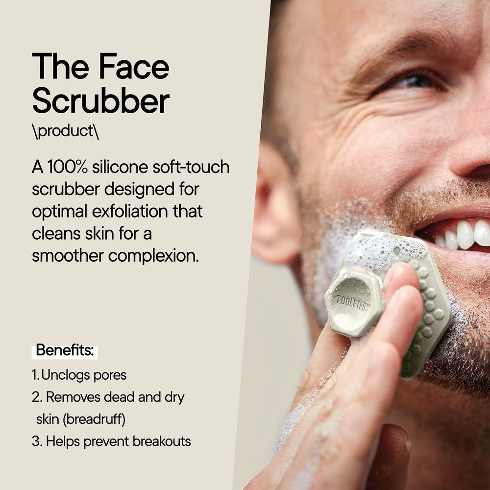 TOOLETRIES Men's Face Scrubber is gift-ready for stocking stuffers.