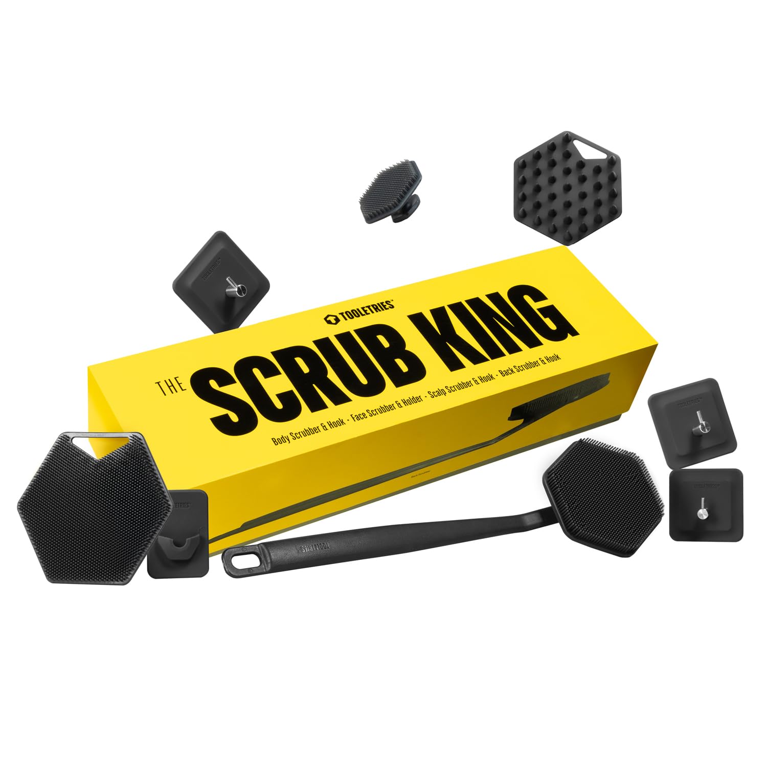 TOOLETRIES Scrub King back scrubber in charcoal for thorough cleansing