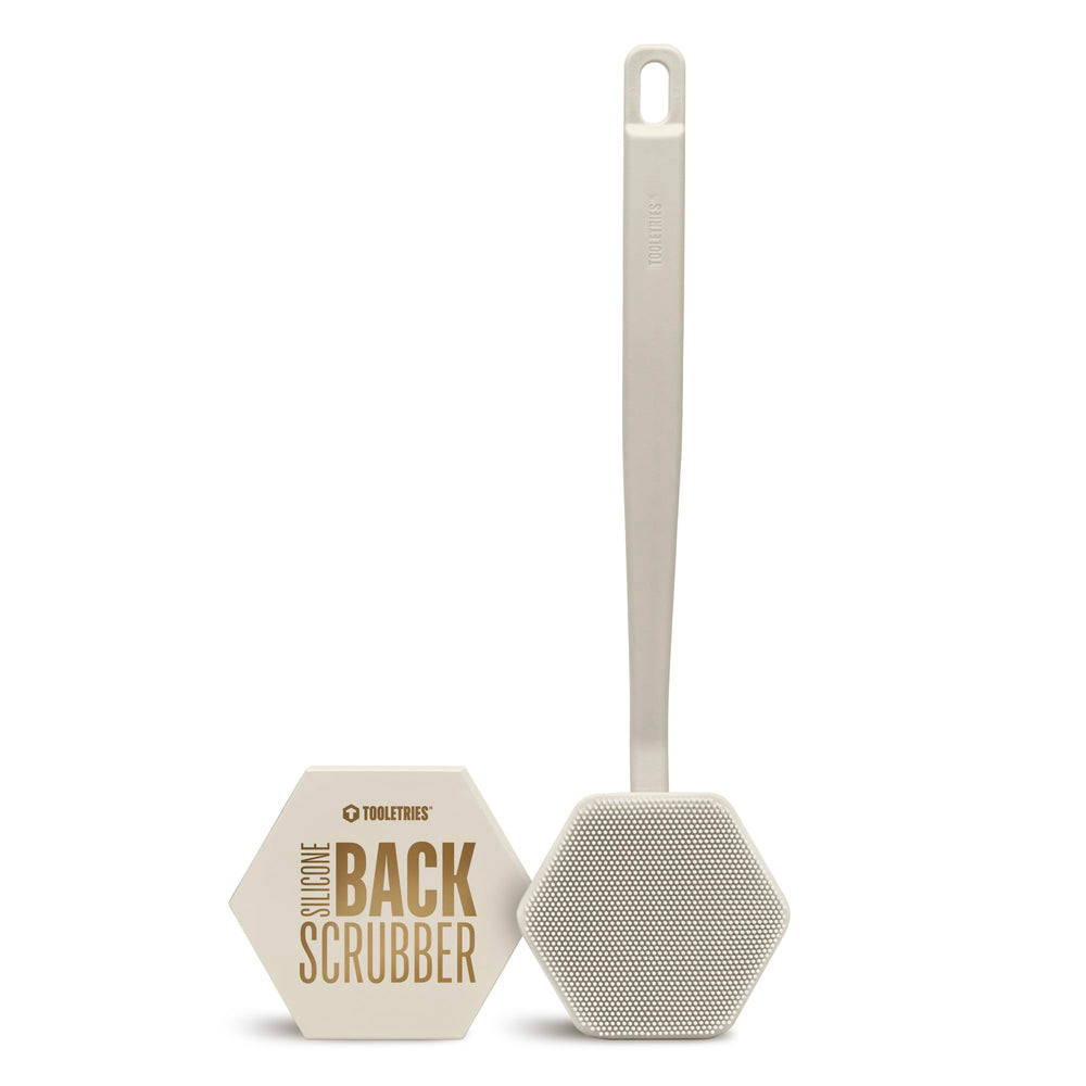 TOOLETRIES silicone back scrubber with ergonomic handle for easy reach and thorough exfoliation
