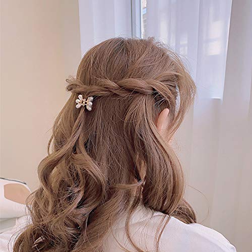 Toolzeen mini pearl hair barrettes set of 10 showcasing versatile styling options