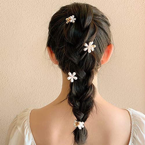 Toolzeen mini pearl hair barrettes strong grip for secure hold